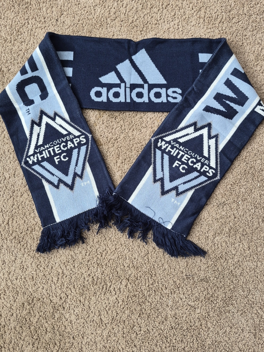 adidas Vancouver Whitecaps FC Kids Scarf - Navy & Light Blue